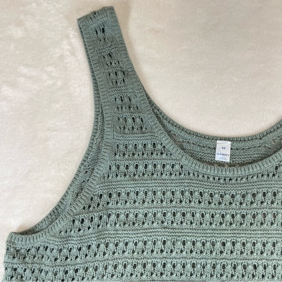 Old Navy Pointelle-Knit Sweater Tank Top sage green women’s 4x NWT - Picture 5 of 8